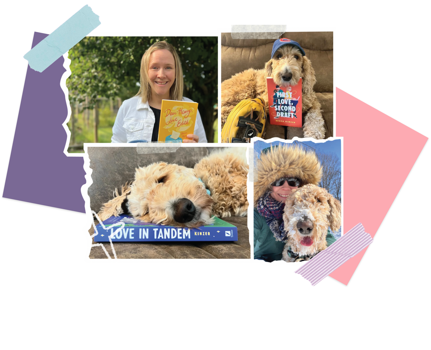 collage of becca and her dog